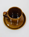 1960s Suffolk Wattlefield brown pottery coffee/tea set