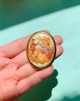 Antique hand painted Limoges porcelain pendant brooch
