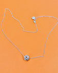 Vintage rose gold plated necklace with knot ball pendant