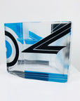 Antique Art Deco black and blue enamel glass vase by Karl Palda