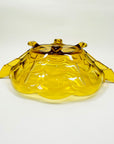 Art Deco amber glass bowl in fish scale pattern