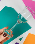 Midcentury twist stem sweet wine glasses