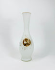 Antique hand painted Italian cased white glass posy vase