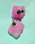 PURPLE PINK FLOWER EARRINGS