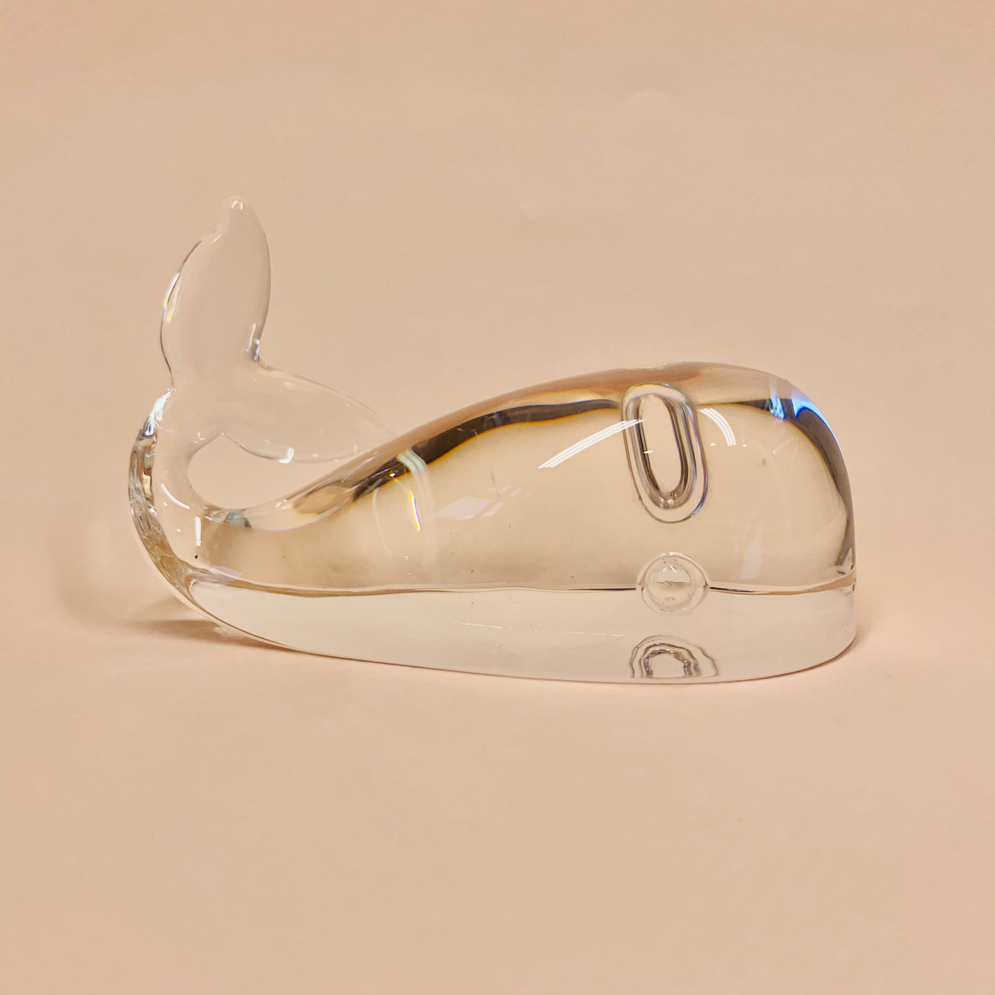 VINTAGE STEUBEN CRYSTAL WHALE