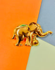 1980s plated alloy Jodo elephant brooch