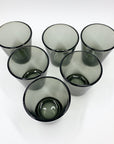 Rare hand made MCM thick grey glass water tumblers