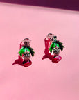 1950s Italian enamel flower bouquet brooch/earrings