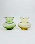Antique glass posy vase with ruffle rim