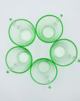 Extremely rare antique Art Deco green glass tea cup and matching saucer