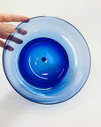 MCM hand made thick cobalt blue glass bowl