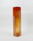 1980s orange mouth blown studio art glass tube vase by Suzanne Kindland