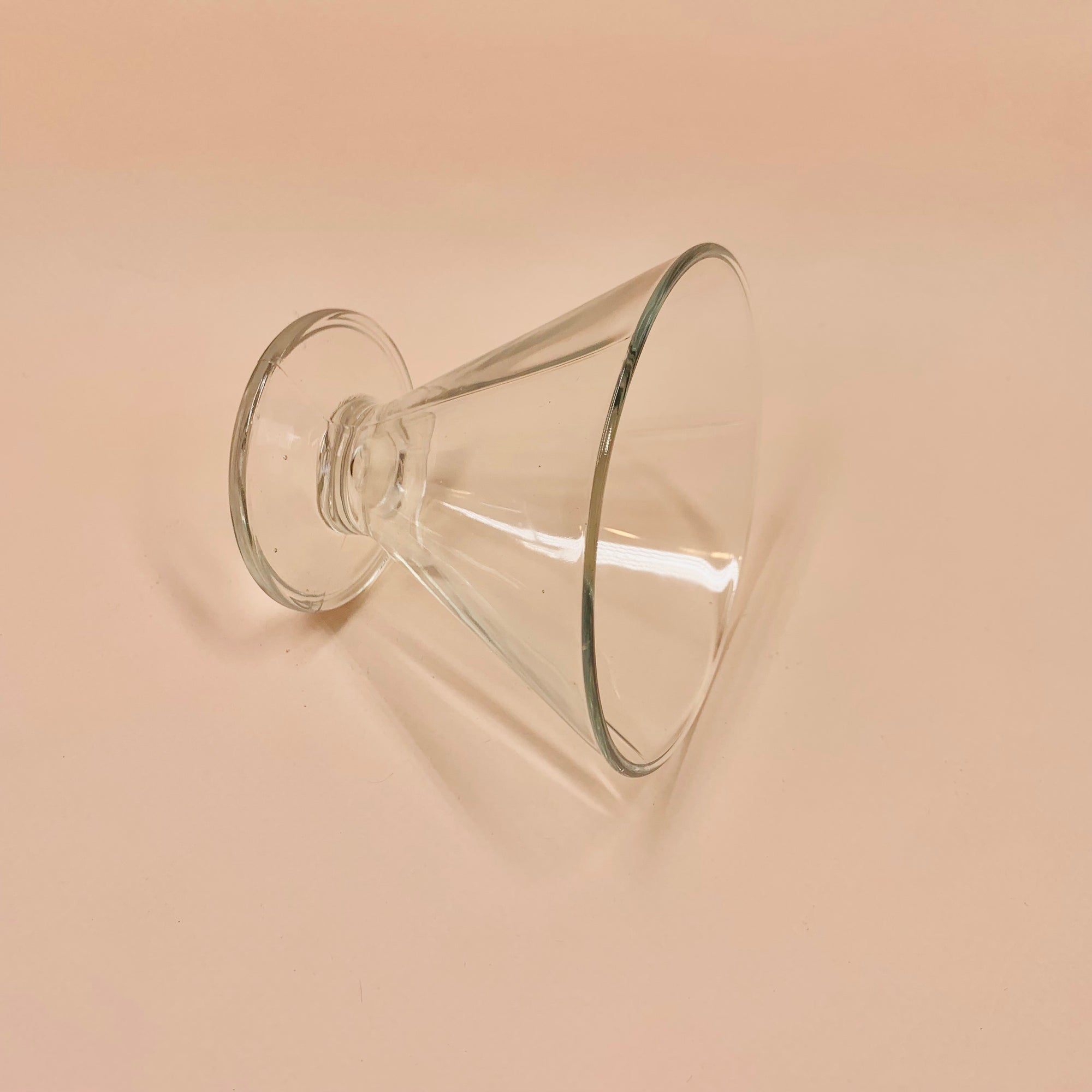 Vintage Bormioli footed glass ice cream bowls/cocktail coupe