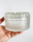 Antique Lalique Dahlia frosted glass lidded box