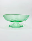 1970s footed green pressed glass comport/fruit bowl