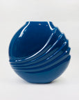Rare 1970s Japanese blue porcelain round vase