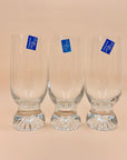 Vintage heavy petal foot Studio Nova highball glasses