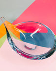 1960s Swedish Strombergshyttan modern glass tear drop bowl