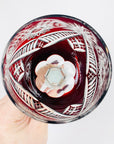 Antique hand cut cameo hock crystal wine glasses