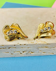 Rare 70s gold plated tear drop clip on earrings