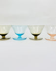 Midcentury thick harlequin glass coupe/dessert bowl