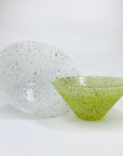 Vintage hand painted speckles satin glass salad bowl