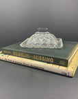 Antique pressed glass butter dish