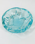 Midcentury Murano turquoise sommerso glass bowl with bullicante