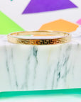 Vintage silver and 9K bangle with Greek design