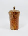 Antique Italian red travertine canister/sugar bowl