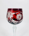 Antique hand cut cameo hock crystal wine glasses