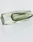 MCM grey faceted Murano sommerso glass vase by Mandruzatto