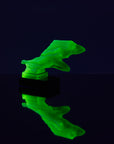 Art Deco reproduction of Lalique car mascot in uranium glass