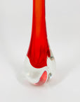 MCM red sommerso glass single stem vase