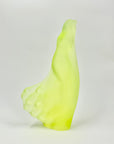 Art Deco reproduction of Lalique Nude with star bangle cape figurine in uranium glass