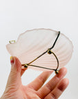 Extremely rare antique Art Deco pink satin glass shell pin dish