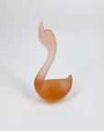 Rare Midcentury pink satin glass swan