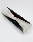 Extremely rare antique Art Deco part satin black and ruby enamel cylinder glass vase by Karl Palda