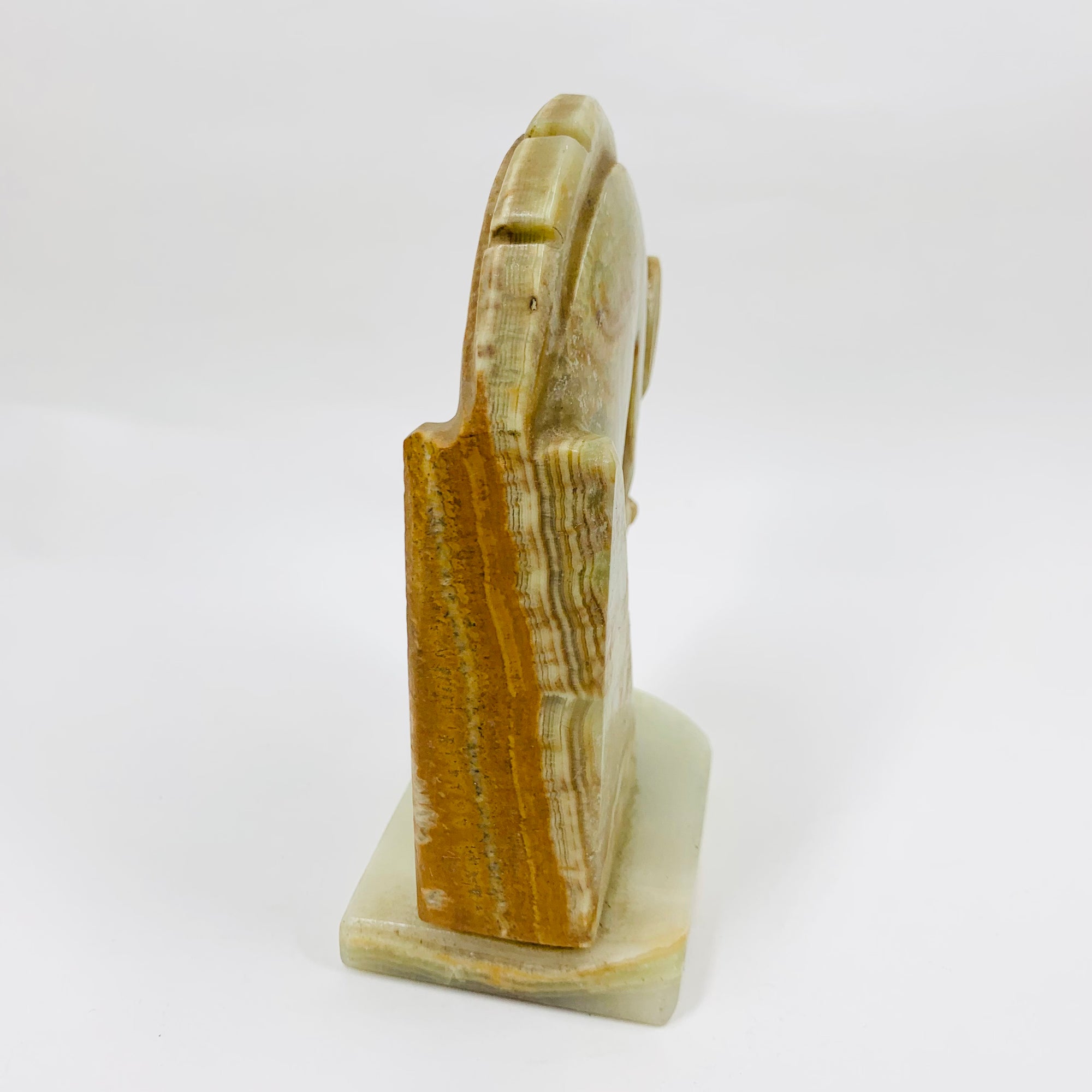 Midcentury onyx horse head bookends