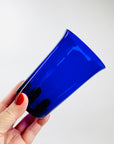 1950s JAPANESE COBALT BLUE GLASSES WITH SILVER PLATED SLEEVES