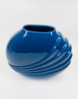 Rare 1970s Japanese blue porcelain round vase