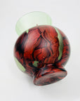 Antique French cameo green and burgundy glass vase
