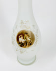 Antique hand painted Italian cased white glass posy vase