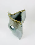 Extremely rare hand made Japanese Midcentury modernist pottery ikebana vessel