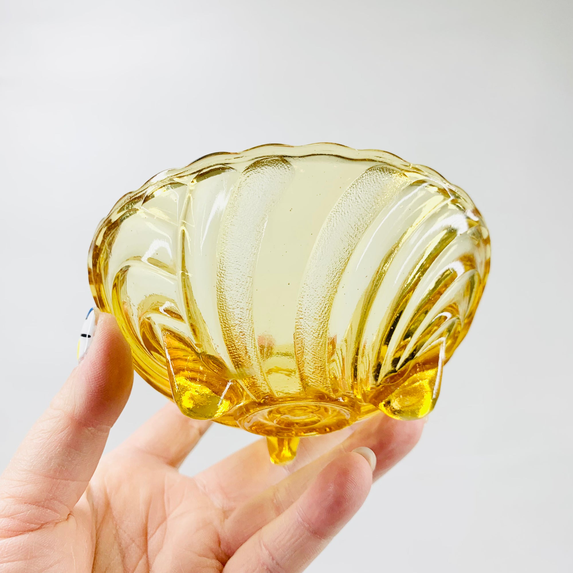 Antique Art Deco colour flashed glass small/dessert bowl