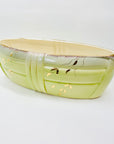 Large Midcentury Pates Australia yellow drip glaze pottery trough vase