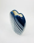 1980s Japanese navy porcelain fan vase