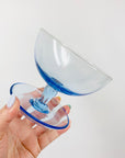 Midcentury blue glass coupe/dessert bowls