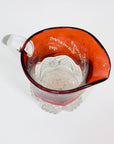 Antique ruby flashed glass with engraving
