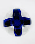 Antique Art Deco black and cobalt blue enamel globe glass posy vase by Karl Palda